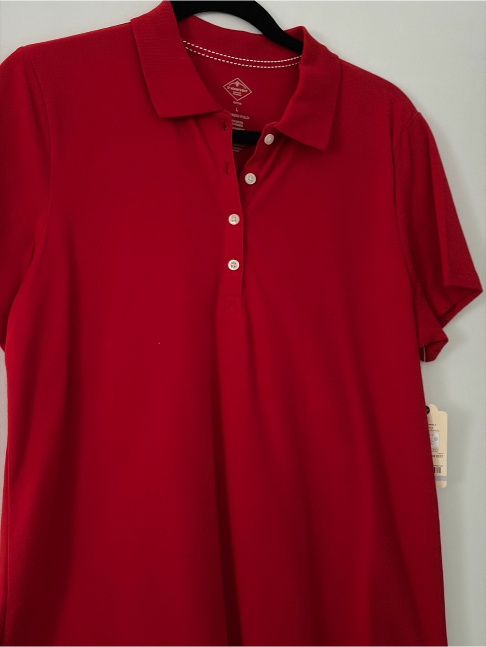 St. John's Bay Red Button-Front Polo Shirt